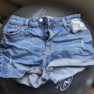 High rise denim shorts